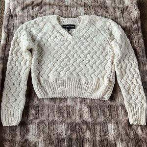 Kendall + Kylie cream cropped sweater NWOT